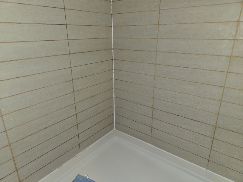 Ceramic Tiled Shower Grout before Colouring Prestwick